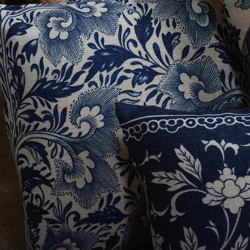 Blue Porcelain Cushion Cover Collection - The Dreamy Home