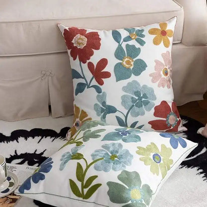 Nordic Floral Embroidered Pillow Cover Collection - The Dreamy Home