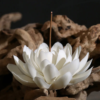 Ceramic White Lotus Incense Burner - The Dreamy Home