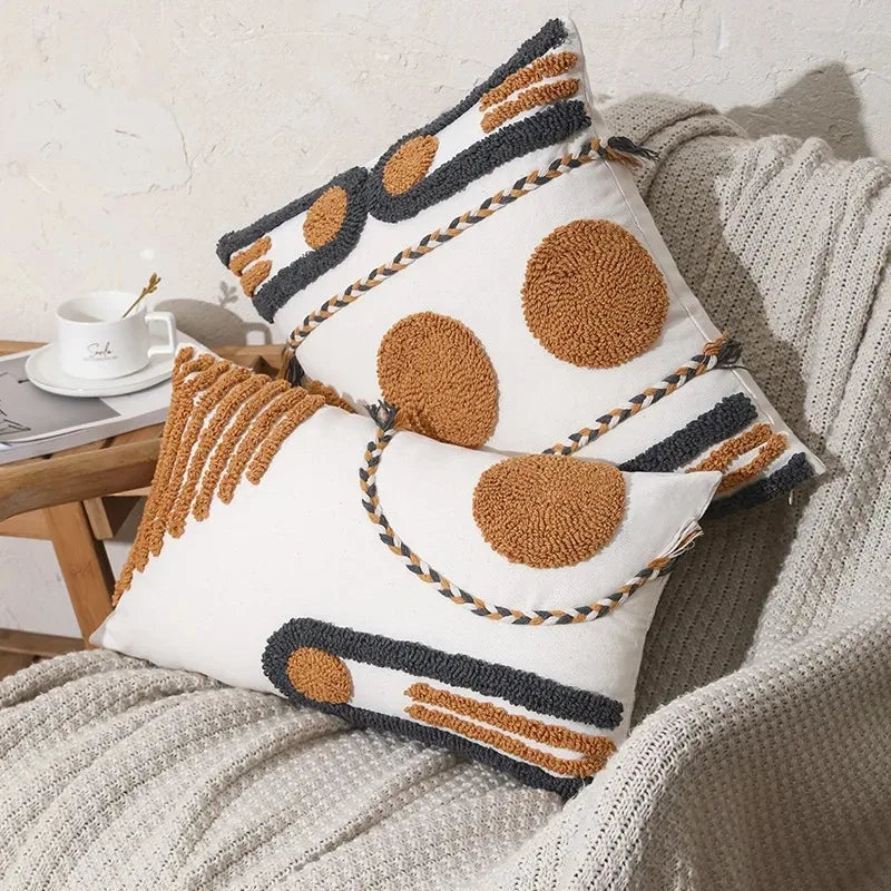 Bohemian Embroidered Geometric Pillow Cover Collection - The Dreamy Home