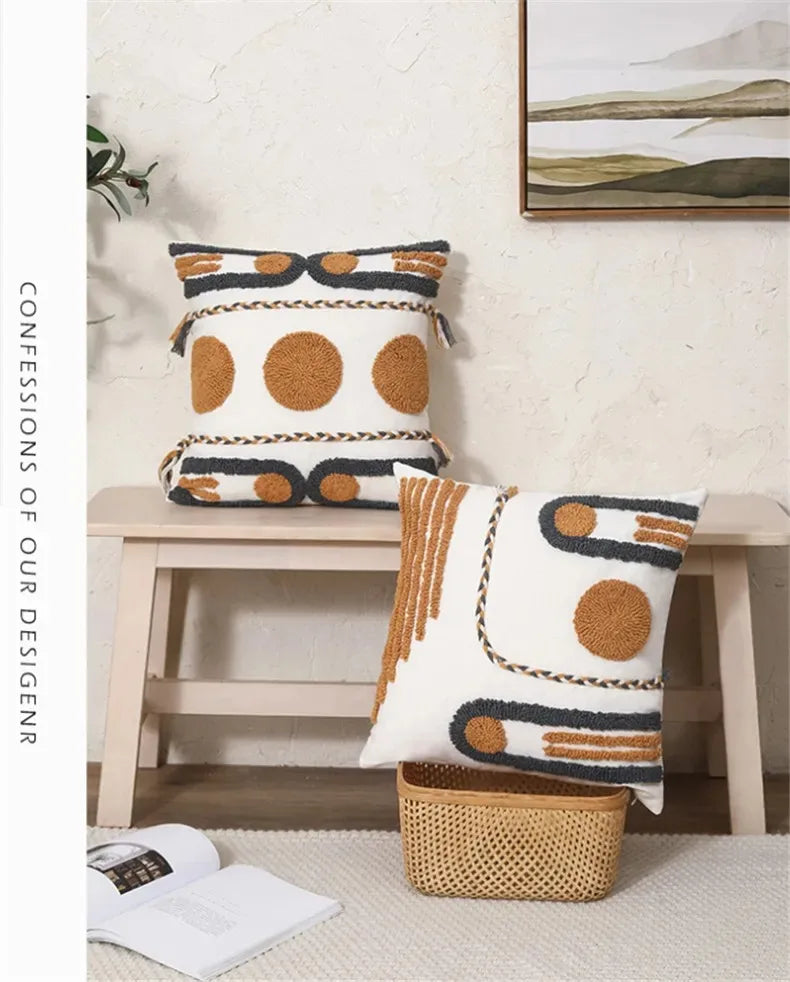 Bohemian Embroidered Geometric Pillow Cover Collection - The Dreamy Home