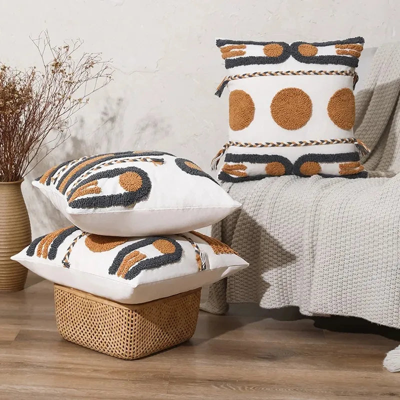 Bohemian Embroidered Geometric Pillow Cover Collection - The Dreamy Home