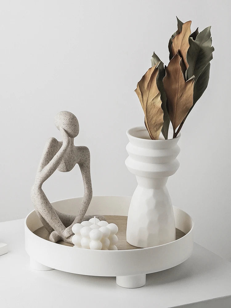 Nordic Ceramic White Vase for Dry Flowers - The Dreamy Home