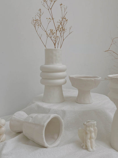 Nordic Ceramic White Vase for Dry Flowers - The Dreamy Home