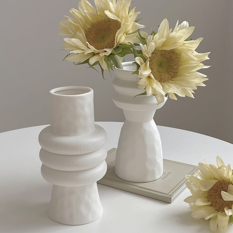 Nordic Ceramic White Vase for Dry Flowers - The Dreamy Home