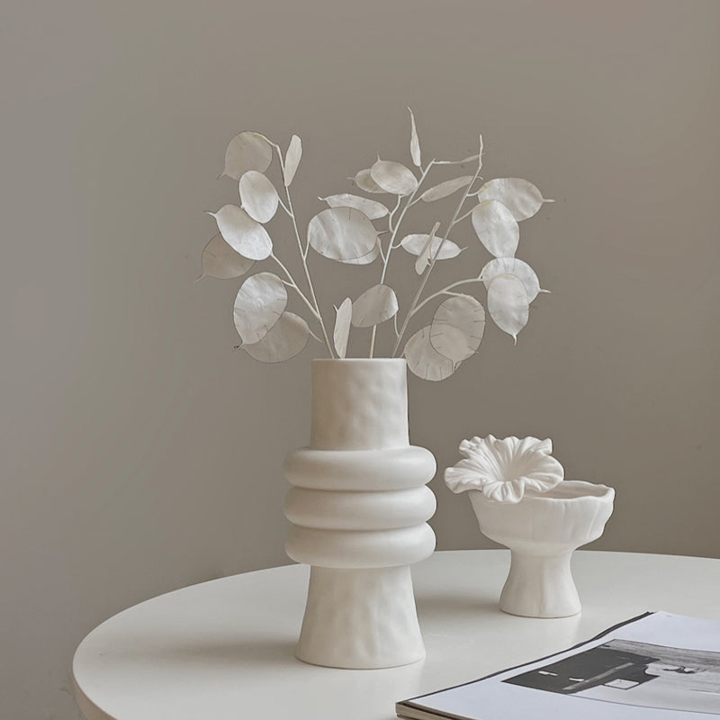 Nordic Ceramic White Vase for Dry Flowers - The Dreamy Home