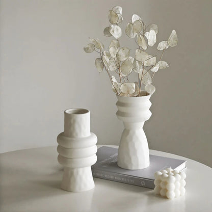 Nordic Ceramic White Vase for Dry Flowers - The Dreamy Home