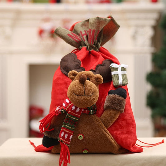 Reindeer Christmas Large Jumbo Felt Sack for Kids - The Dreamy Home