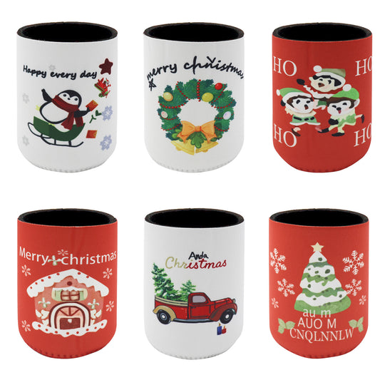 6x Christmas Stubby Holders - Drink Coolers for Bottles & Cans - The Dreamy Home