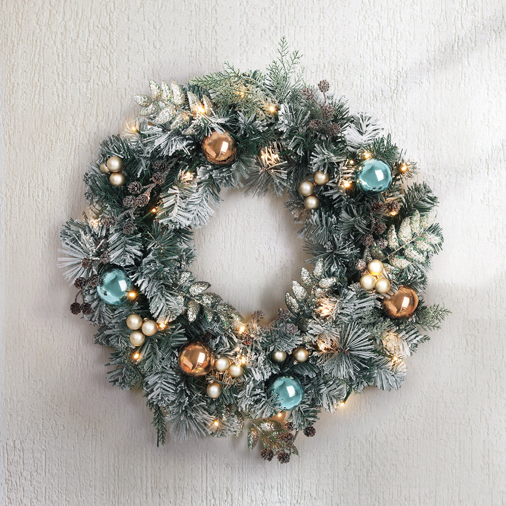 Jingle Jollys 60cm Christmas Wreath with LED Lights - The Dreamy Home