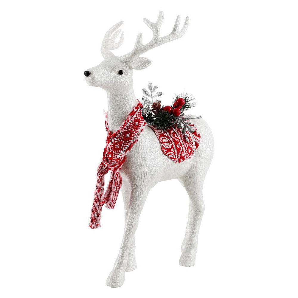 Jingle Jollys Christmas Reindeer - 45cm Glitter Deer Ornament for Holiday Decor - The Dreamy Home