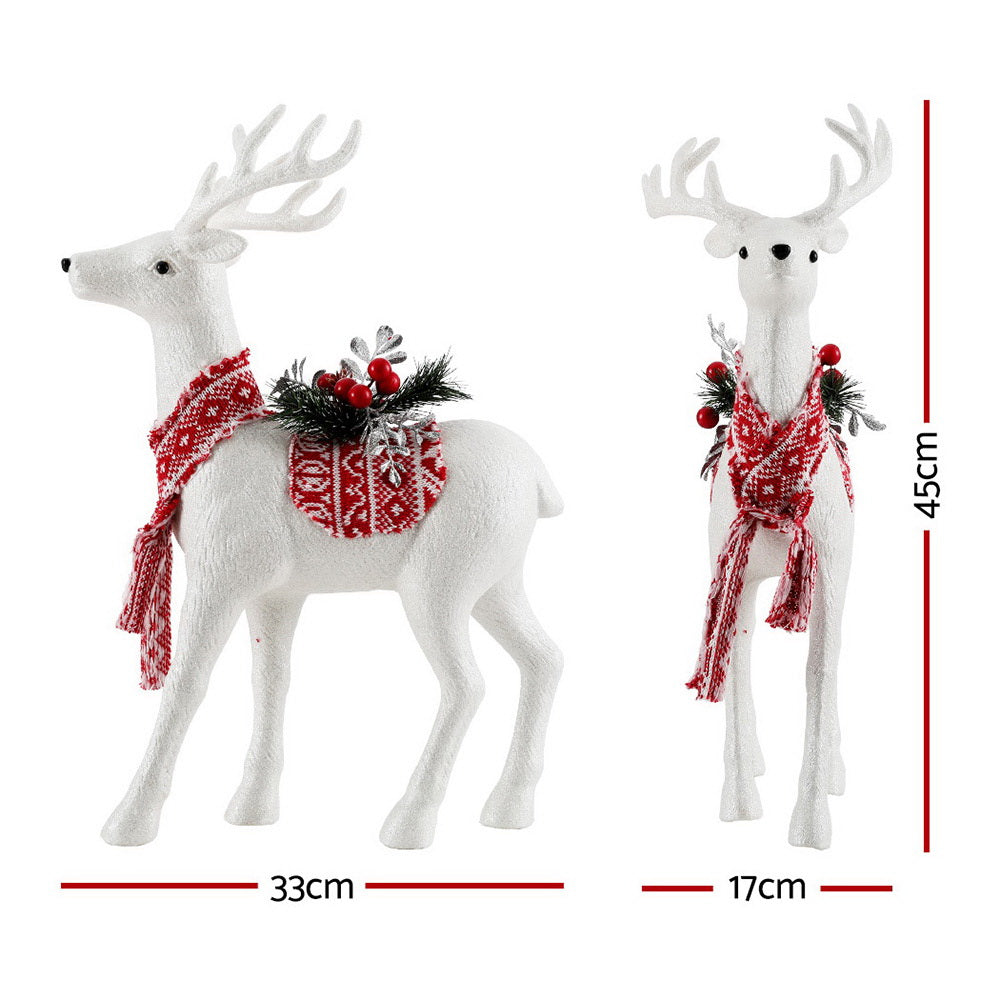 Jingle Jollys Christmas Reindeer - 45cm Glitter Deer Ornament for Holiday Decor - The Dreamy Home