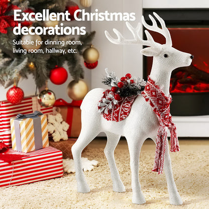 Jingle Jollys Christmas Reindeer - 45cm Glitter Deer Ornament for Holiday Decor - The Dreamy Home